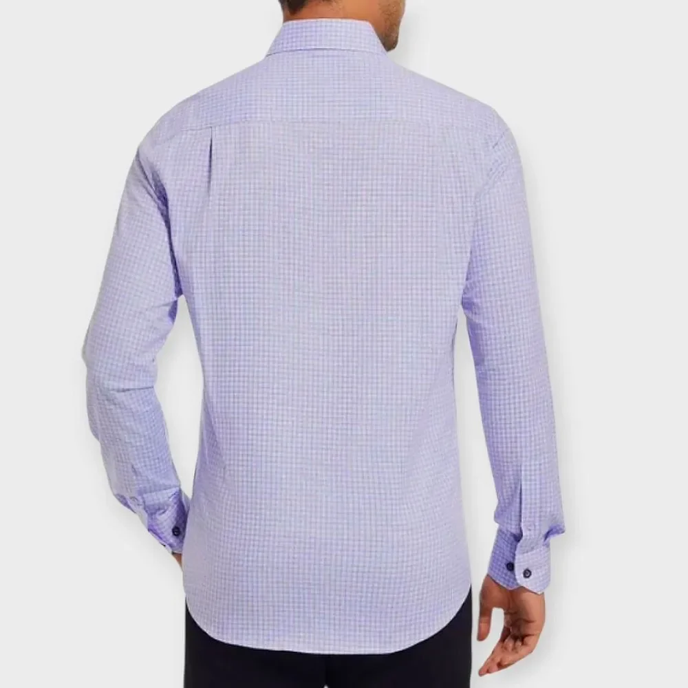 Duchamp London Men Formal Luxury Long Sleeve Shirt Slim Fit Stretch Cotton XXL - Picture 8 of 13